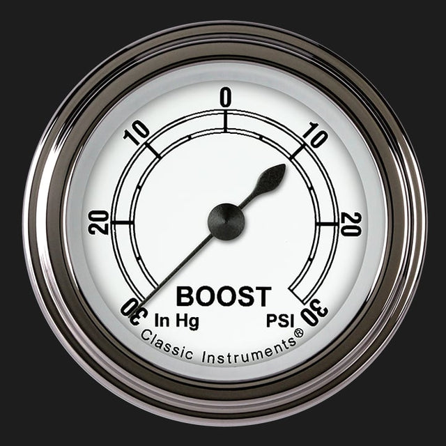 Classic Instruments Classic White 2 1/8" Boost/Vac Gauge - CW141SLF