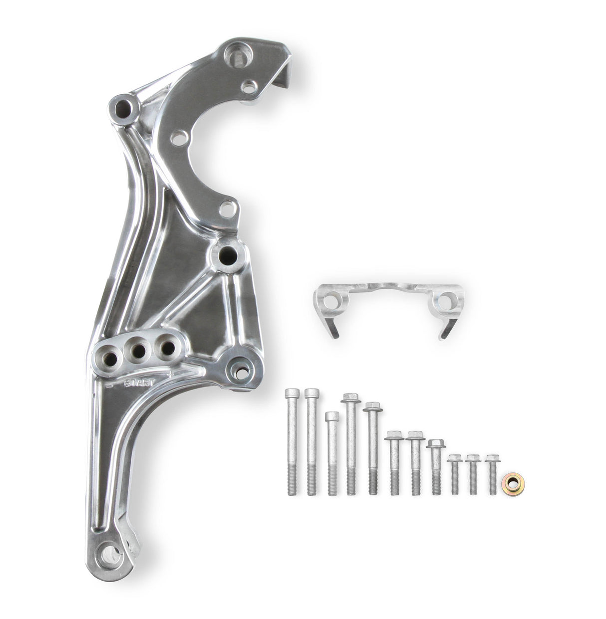 Holley 20-155P Low-Mount LS Accessory Drive Bracket - Driver's Side P/S & Alt Bracket Polished