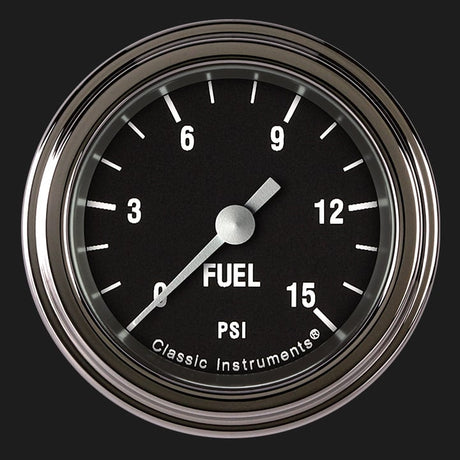 Classic Instruments Hot Rod 2 1/8" Fuel Pressure Gauge, 15 psi - HR145SLF