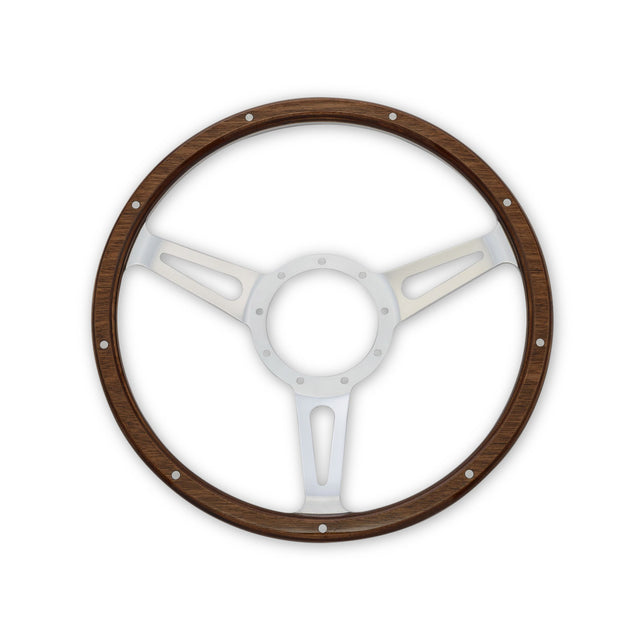 Scott Drake Steering Wheel Corso Feroce Shelby Style Wood and Aluminum 14" - S1MS-3600-WG-14