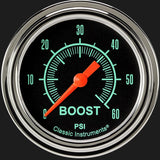 Classic Instruments G/Stock 2 5/8" Boost Gauge, 60 psi - GS343SLF