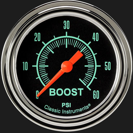 Classic Instruments G/Stock 2 5/8" Boost Gauge, 60 psi - GS343SLF