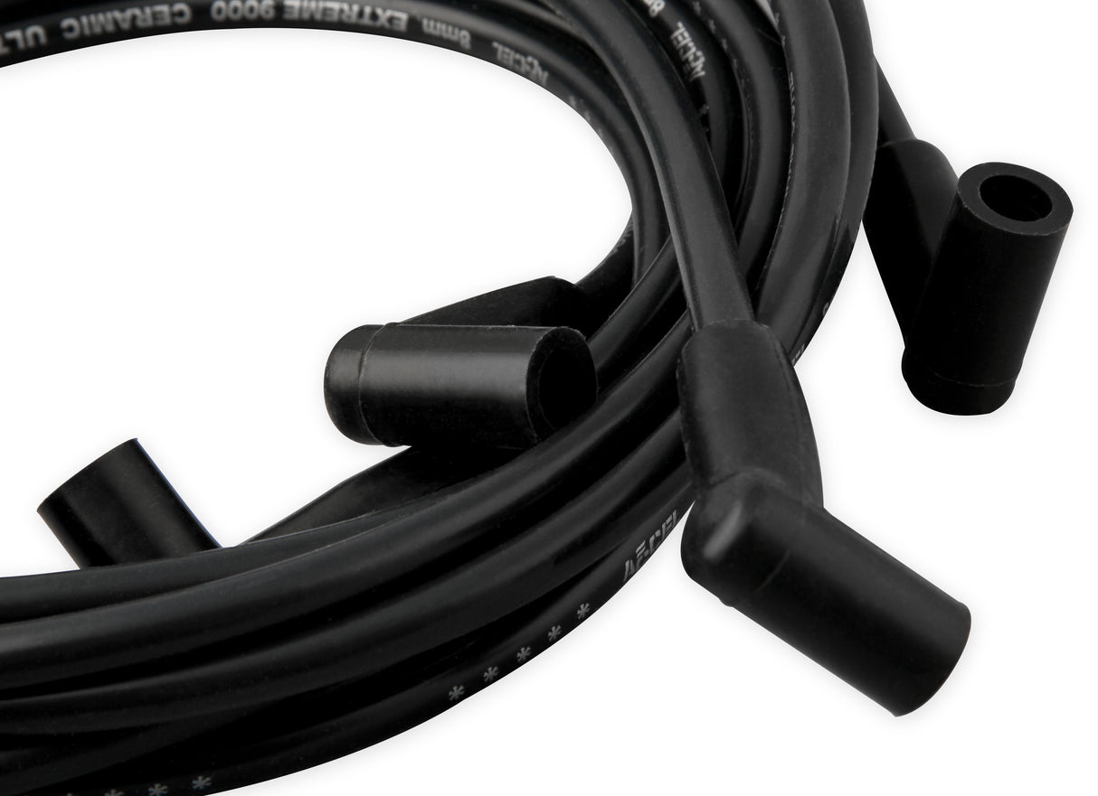 ACCEL Spark Plug Wire Set - Chevy Small Block- HEI 75-86 Wires Under Valve Cover-Black - 9018CK