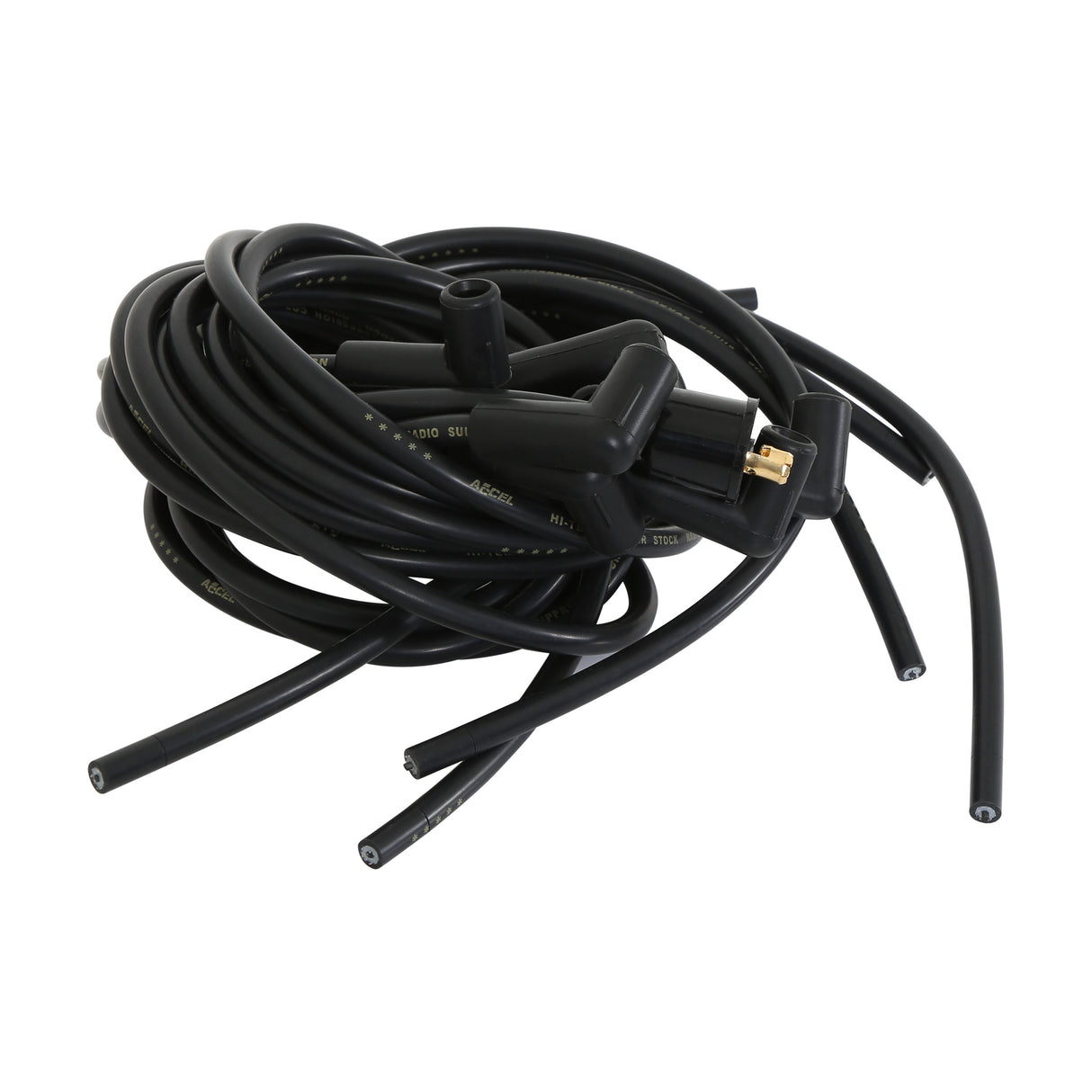 ACCEL Spark Plug Wire Set- 8mm - Black Wire with Black 90 Deg Boots - 4041K