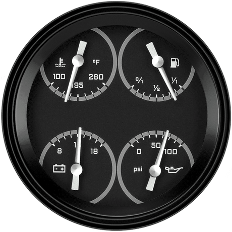 Classic Instruments AutoCross Gray 4 5/8" Quad - AX31GBLF