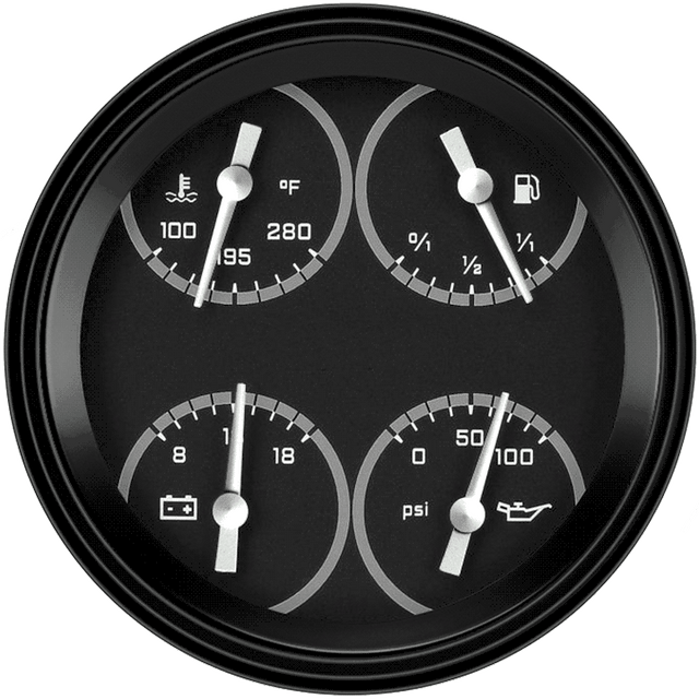 Classic Instruments AUTO CROSS GREY 5IN QUAD 0-90 - AX78GBLC