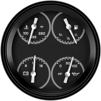 Classic Instruments AutoCross Gray 4-5/8" Quad Gauge - AX75GBLF