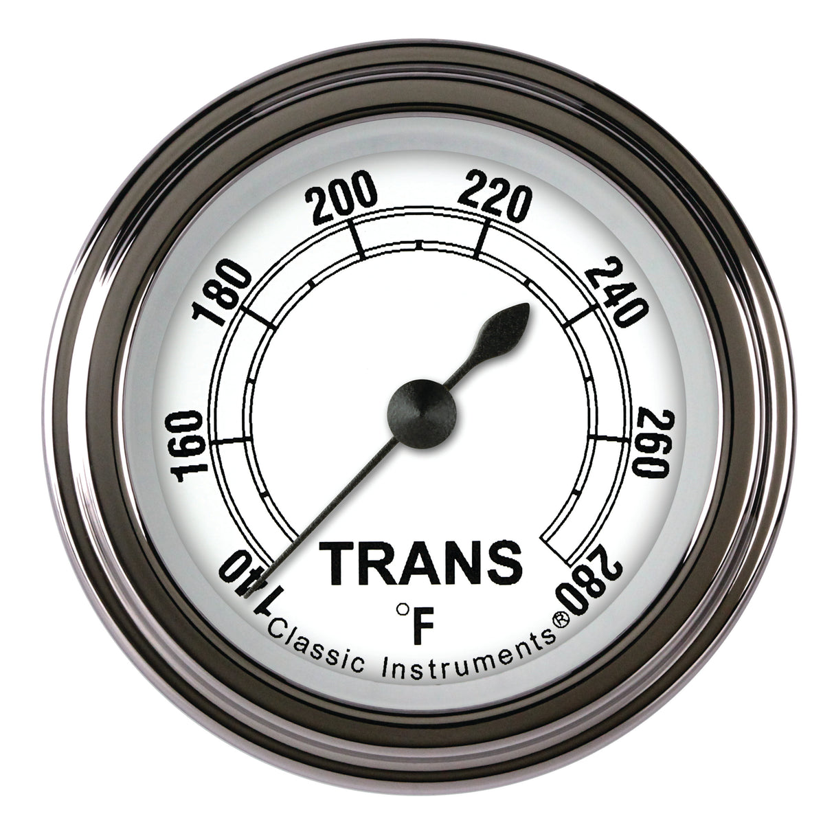 Classic Instruments Classic White 2-1/8" Transmission Temperature Gauge - CW127SLF
