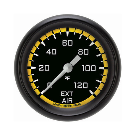 Classic Instruments Autocross Yellow 2 5/8" External Air Temp. Gauge - AX399YBPF