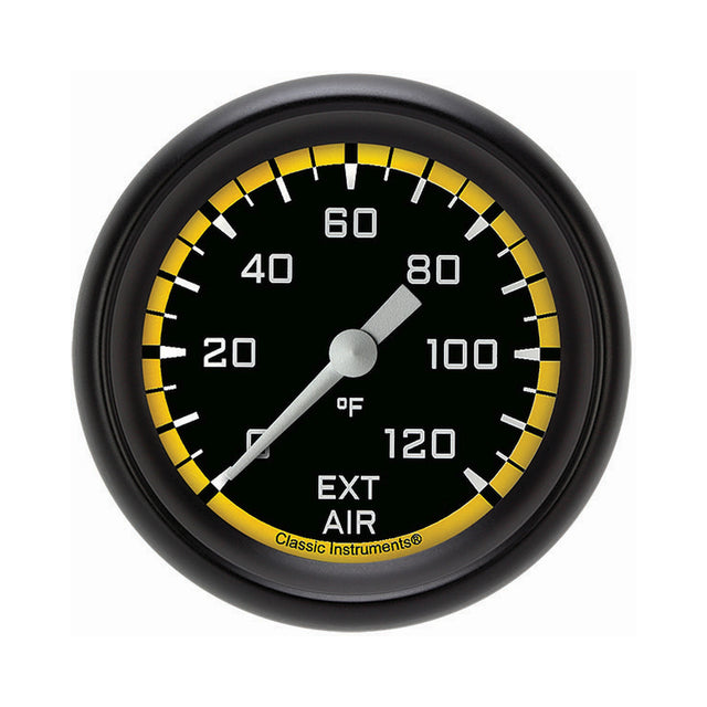 Classic Instruments Autocross Yellow 2 5/8" External Air Temp. Gauge - AX399YBPF