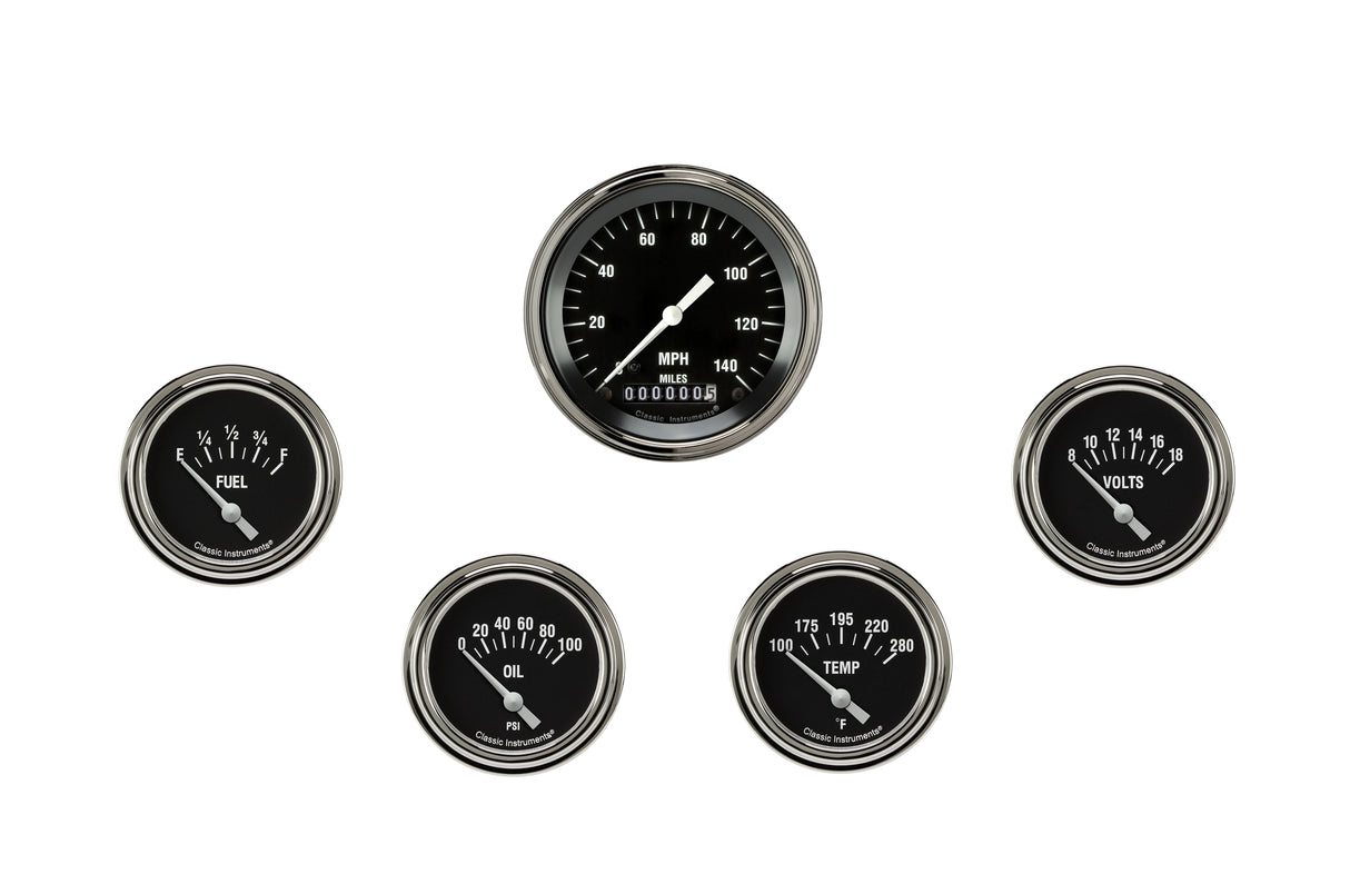 Classic Instruments Hot Rod Five Gauge Set 200 - HR200SLF