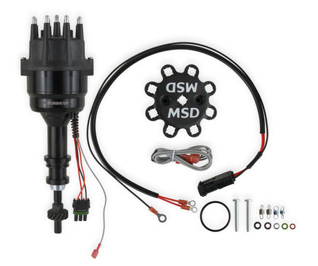 MSD Ready-to-Run Black Marine Distributor Ford 351C-460, Steel Gear - 835071