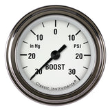 Classic Instruments White Hot 2 1/8" Boost/Vac Gauge - WH141SLF