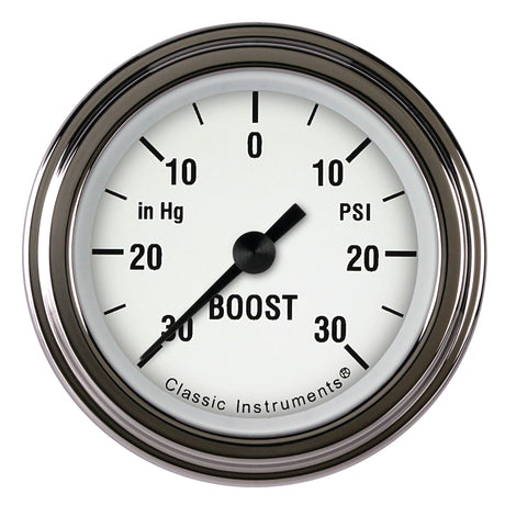 Classic Instruments White Hot 2 1/8" Boost/Vac Gauge - WH141SLF