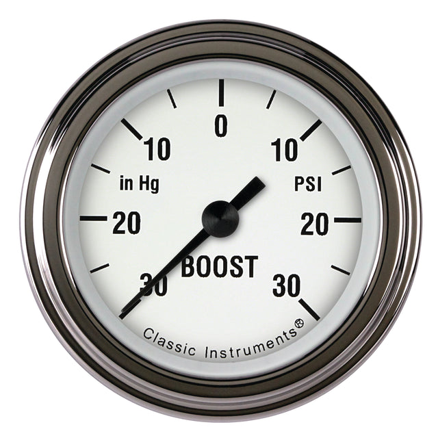 Classic Instruments White Hot 2 1/8" Boost/Vac Gauge - WH141SLF
