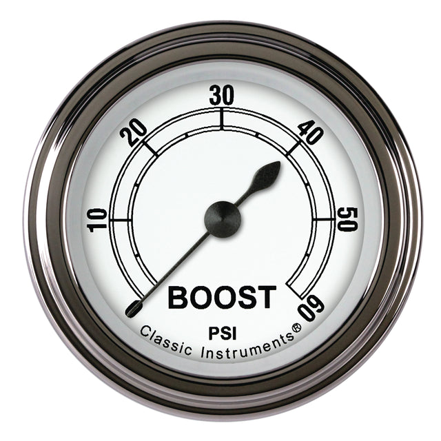 Classic Instruments Classic White 2-1/8" Boost Gauge (60 PSI) - CW143SLF