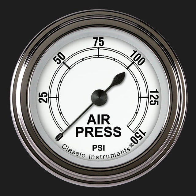 Classic Instruments Classic White 2 1/8" Air Pressure Gauge - CW118SLF