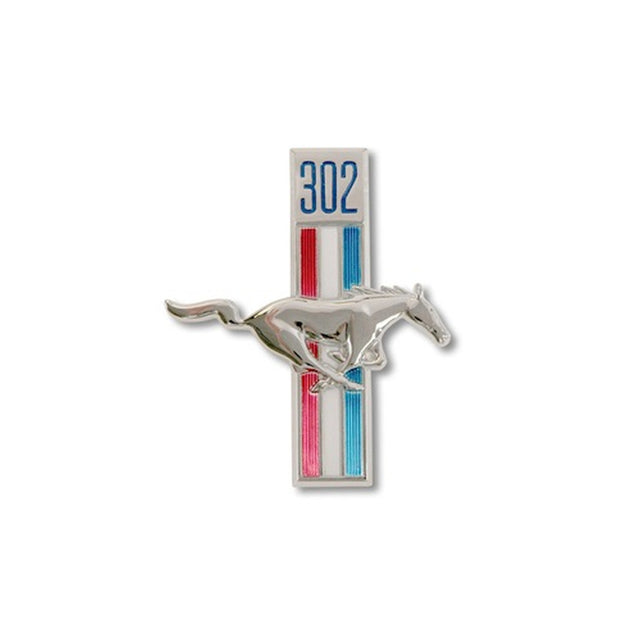 Scott Drake Fender Emblem Running Horse , 302 Pin-On Passenegr Side - C8ZZ-16228-A
