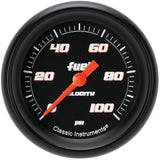 Classic Instruments Velocity Black 2-5/8" Fuel Pressure Gauge (100 PSI) - VS346BBPF