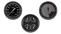 Classic Instruments AutoCross Gray Three Gauge Set - AX53GBLF