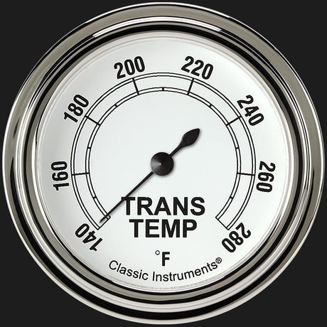 Classic Instruments Classic White 2 5/8" Transmission Temperature Gauge - CW327SLF