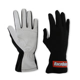 Racequip Non-SFI Black w/White Palm Nomex Race Gloves - X-Large - 350006RQP