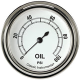 Classic Instruments Classic White 2-5/8" Oil Pressure Gauge - CW381SLF