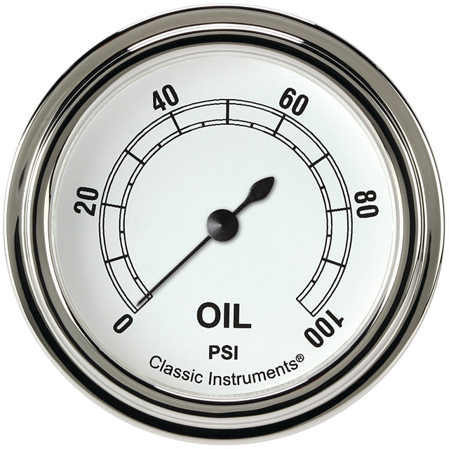 Classic Instruments Classic White 2-5/8" Oil Pressure Gauge - CW381SLF