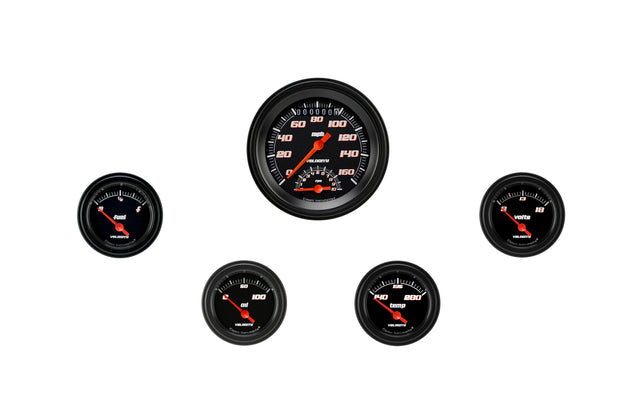 Classic Instruments Velocity Black Five Gauge Set - VS365BBLF