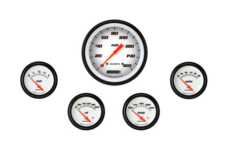 Classic Instruments Velocity White Five Gauge Set 254 - VS254WBLF