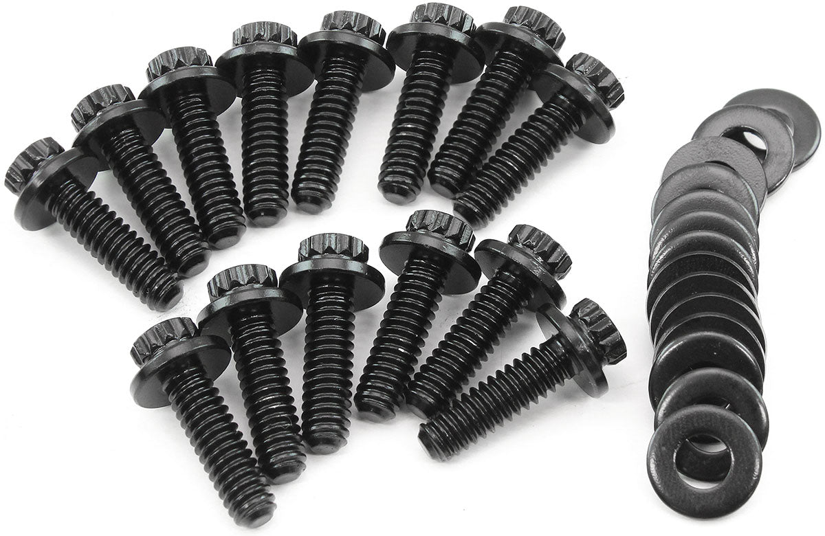 Aeroflow Universal Valve Cover Bolt Kit 1/4-20" UHL 0.812", Pack of 14 - Black Finish - AF37-1526 AF37-1526