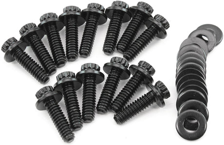 Aeroflow Universal Valve Cover Bolt Kit 1/4-20" UHL 0.812", Pack of 14 - Black Finish - AF37-1526 AF37-1526