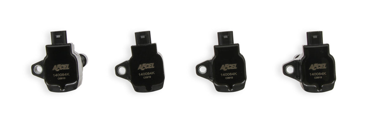 ACCEL Ignition Coils - Honda 2.0L, 2.0L Turbo/ 1.5L 4-cylinder, Black, 4-Pack - 140084K-4