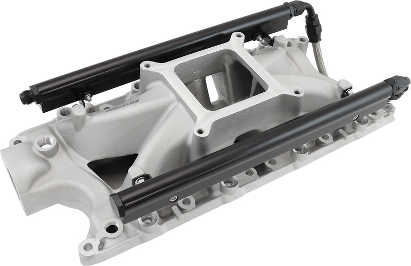 Aeroflow SB Ford 289-302 Windsor EFI Air Gap Single Plane Intake Manifold, Natural Cast Finish 2500 - 7500 RPM, Square Bore Carburettor Pad, Non-EGR (AF6090-2000) AF6090-2000