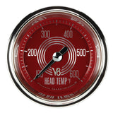 Classic Instruments V8 Red Steelie 2-1/8" Cylinder Head Temperature Gauge - V8RS197SLC