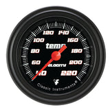 Classic Instruments Velocity Black 2 1/8" Stock Eliminator Temp. Gauge - VS129BBLF