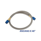 NOS Stainless Steel Braided Hose -3AN 4-foot Blue - 15080NOS