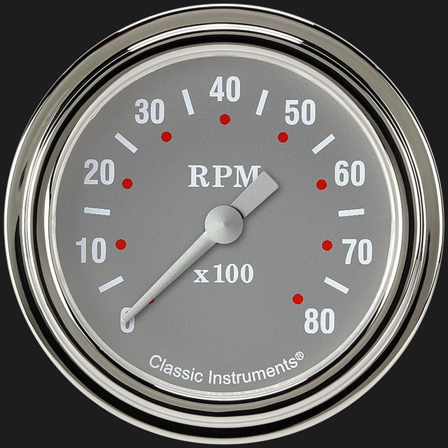 Classic Instruments Silver Gray 2 5/8" Tachometer - SG383SLF