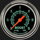 Classic Instruments G/Stock 2 5/8" Boost/Vac Gauge - GS341SLF