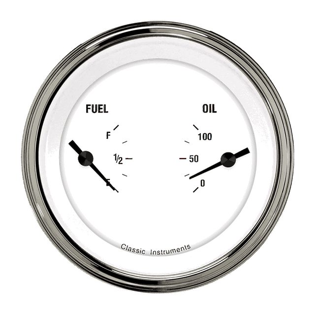Classic Instruments WHITE HOT 3IN DUAL - FUEL & OIL - WH72SLC
