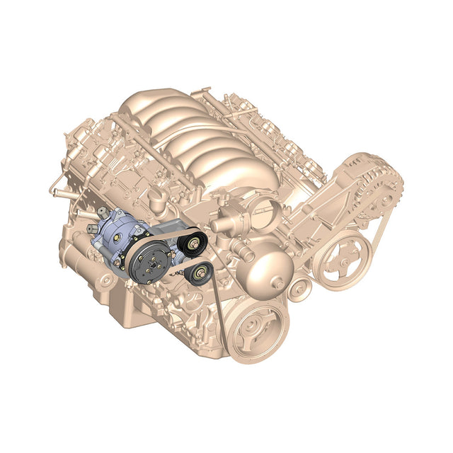 Holley 20-141BK LS High-Mount A/C Accessory Drive Kit - Includes SD508 A/C Compressor, Tensioner, & Pulleys- Black Finish