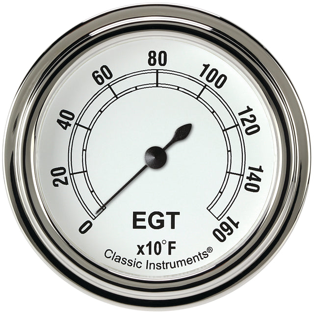 Classic Instruments Classic White 2-5/8" Exhaust Gas Tempature Gauge - CW398SLF
