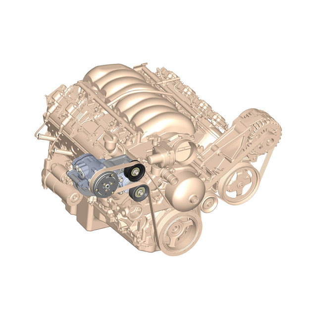 Holley 20-142P LS High-Mount A/C Accessory Drive Kit - Includes SD7 A/C Compressor, Tensioner, & Pulleys- Polished Finish