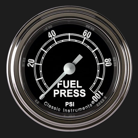 Classic Instruments Traditional 2 1/8" Fuel Pressure Gauge, 100 psi - TR146SLF