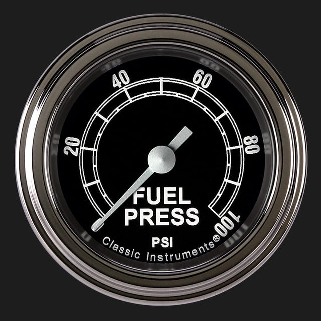 Classic Instruments Traditional 2 1/8" Fuel Pressure Gauge, 100 psi - TR146SLF