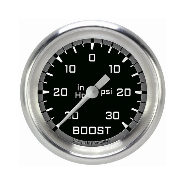 Classic Instruments Autocross Gray 2 5/8" Boost/Vacuum Gauge - AX341GAPF