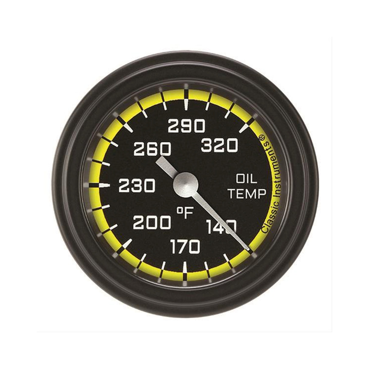 Classic Instruments Autocross Yellow 2 1/8" Oil Temperature Gauge - AX128YBLF