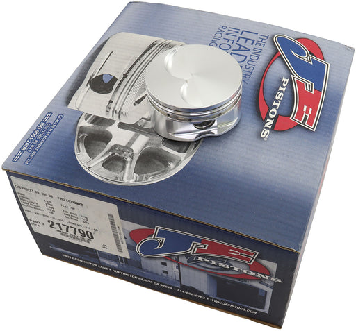 JE 350 SB Chev w/ Pro Action 23° Heads, Flat Top Forged Pistons 361 c.i., 4.020" bore, 3.562" stroke, 6.000" rod length, -4.8cc dome volume (J217790) J217790