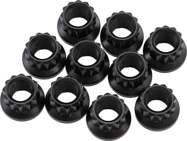Aeroflow 12-Point Nuts, Chrome Moly Black Oxide, 10-Pack - AF34-27-0010 AF34-27-0010
