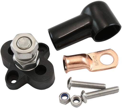 Aeroflow Single Black Post Electrical Terminal Distribution Block - M10 Stud Sold Individual to suit Negative (Black) Terminal (AF49-4067BLK) AF49-4067BLK